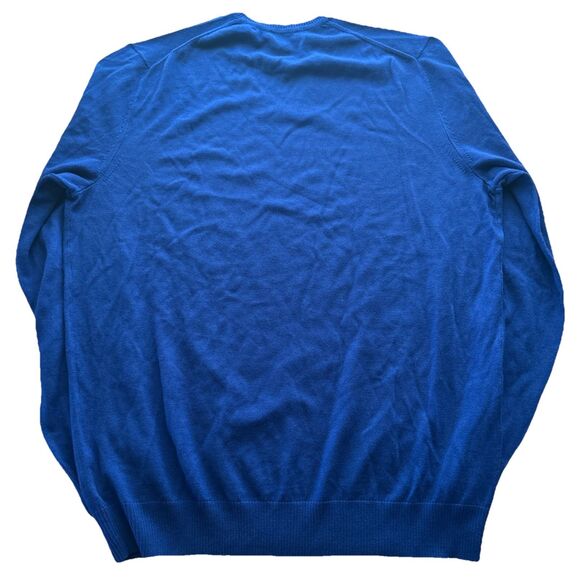 Gap Extra Fine Merino Wool Blue V-Neck Pullover Sweater Mens XXL Tall Preppy EUC - Picture 3 of 5